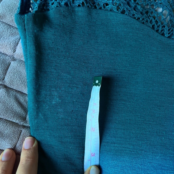 Kookai Teal Wool Mini Dress with Lace Detail Sz 6-8 - Picture 5 of 6